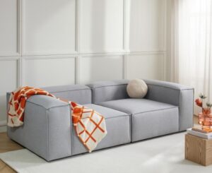 SOFA DOS PLAZAS GRIS