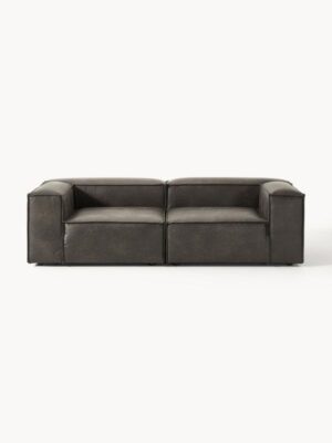 SOFA CUBO DOS PLAZAS CUERO VEGANO NEGRO